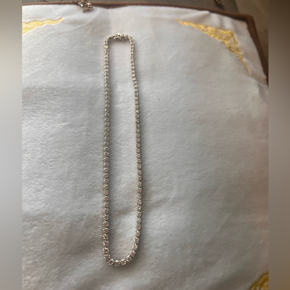 CZ tennis necklace in sterling silver